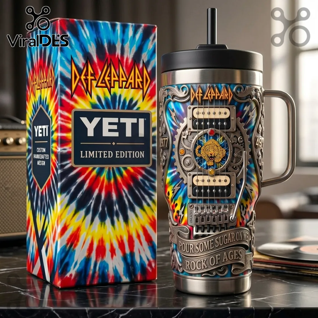 Def Leppard x Yeti Limited Edition Rock Guitar Sculpted Stainless Tumbler Def Leppard x Yeti Limited Edition Rock Guitar Sculpted Stainless Tumbler