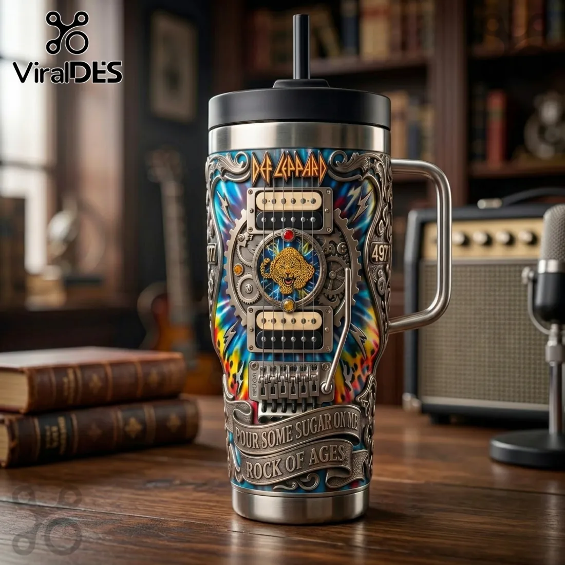 Def Leppard x Yeti Limited Edition Rock Guitar Sculpted Stainless Tumbler Def Leppard x Yeti Limited Edition Rock Guitar Sculpted Stainless Tumbler