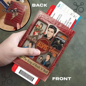 Elvis Presley Vegas Themed Faux Leather Passport