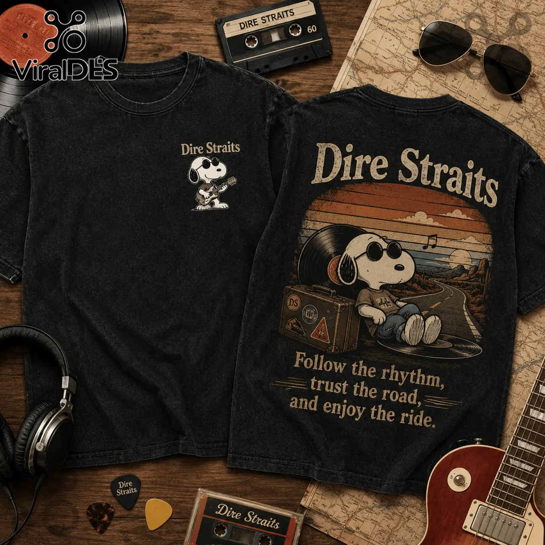 Dire Straits Snoopy Premium Mineral Wash T-Shirt Dire Straits Snoopy Premium Mineral Wash T-Shirt