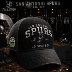 Black San Antonio Spurs baseball cap featuring white embroidered team name and 2026 Western Conference Champions side patch.!