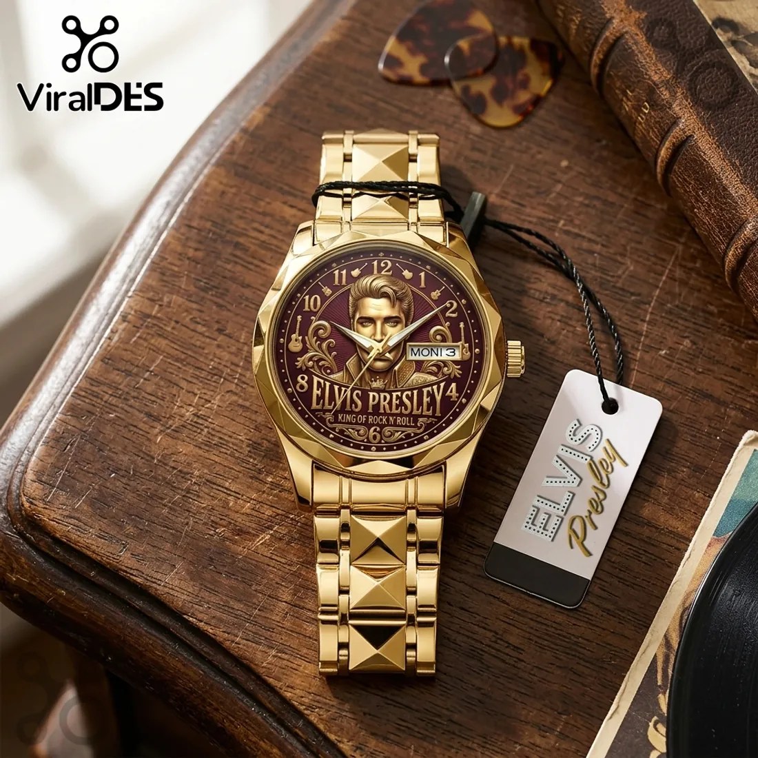 Elvis Presley Gold Tone Alloy Quartz Watch Elvis Presley Gold Tone Alloy Quartz Watch