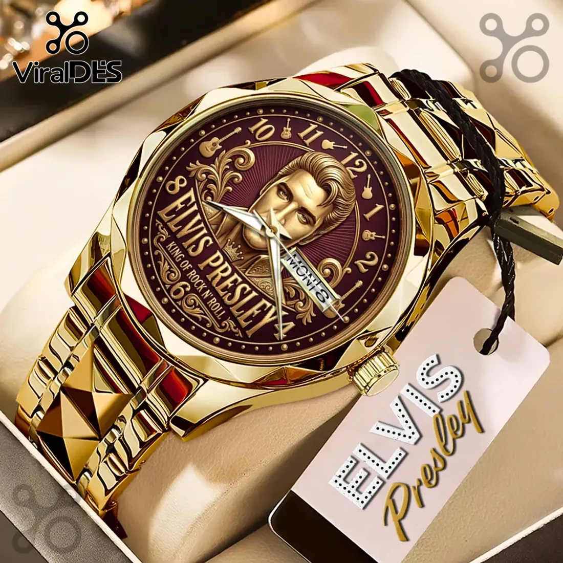 Elvis Presley Gold Tone Alloy Quartz Watch Elvis Presley Gold Tone Alloy Quartz Watch