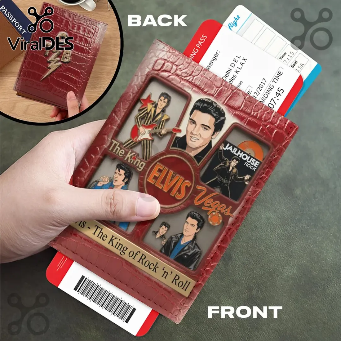 Elvis Presley Vegas Themed Faux Leather Passport Elvis Presley Vegas Themed Faux Leather Passport
