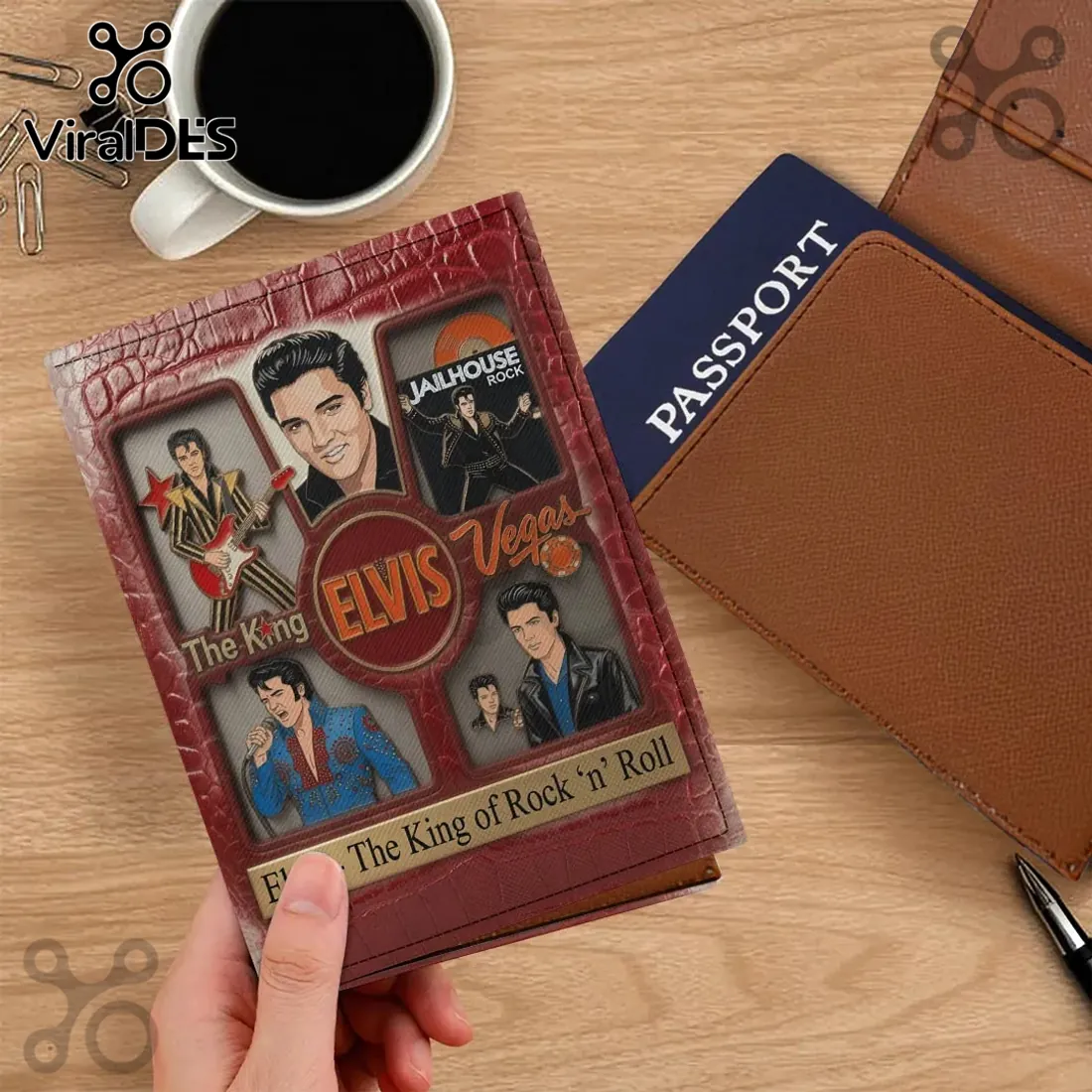 Elvis Presley Vegas Themed Faux Leather Passport Elvis Presley Vegas Themed Faux Leather Passport