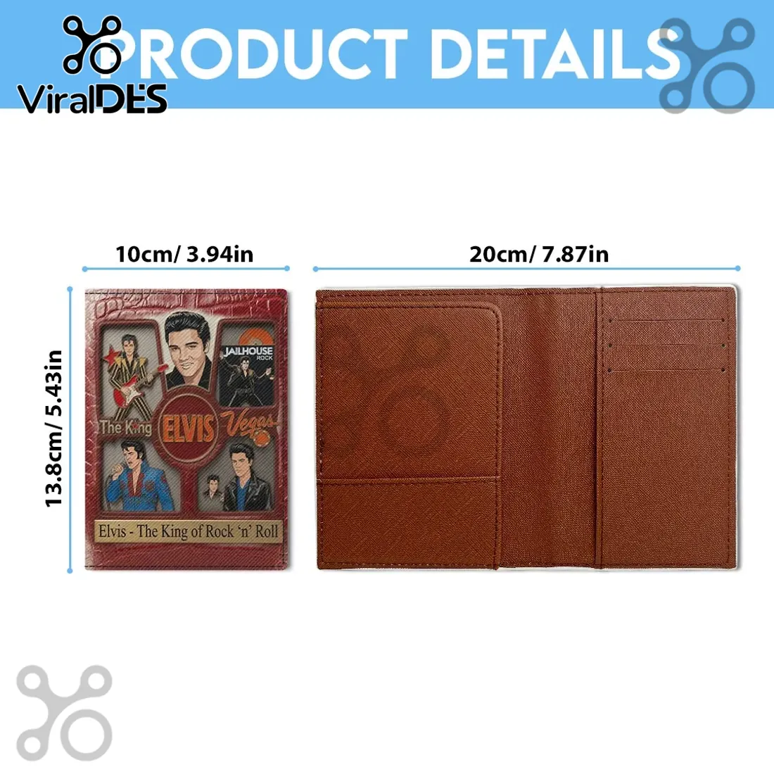 Elvis Presley Vegas Themed Faux Leather Passport Elvis Presley Vegas Themed Faux Leather Passport