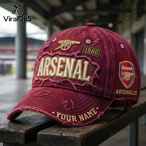 Arsenal FC 1886 Vintage Distressed Maroon Baseball Logo Cap Arsenal FC 1886 Vintage Distressed Maroon Baseball Logo Cap