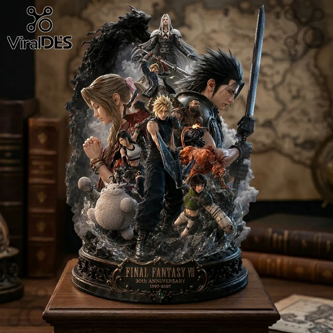Final Fantasy VII 30th Anniversary Hand-Painted Sculpted Resin Diorama Statue Final Fantasy VII 30th Anniversary Hand-Painted Sculpted Resin Diorama Statue
