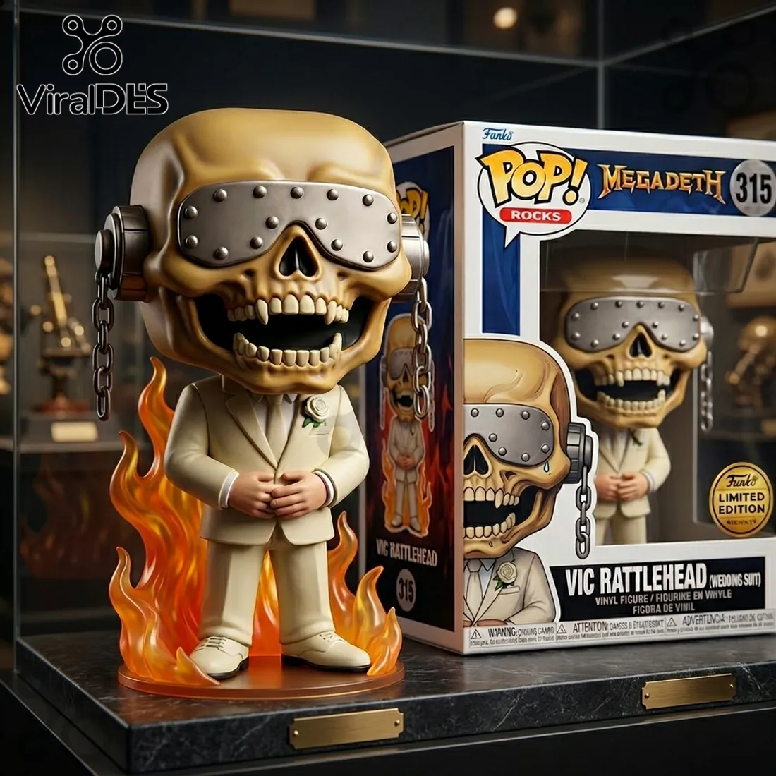 Funko Pop Rocks Megadeth Vic Rattlehead Wedding Suit Sculpted Vinyl Figure Funko Pop Rocks Megadeth Vic Rattlehead Wedding Suit Sculpted Vinyl Figure