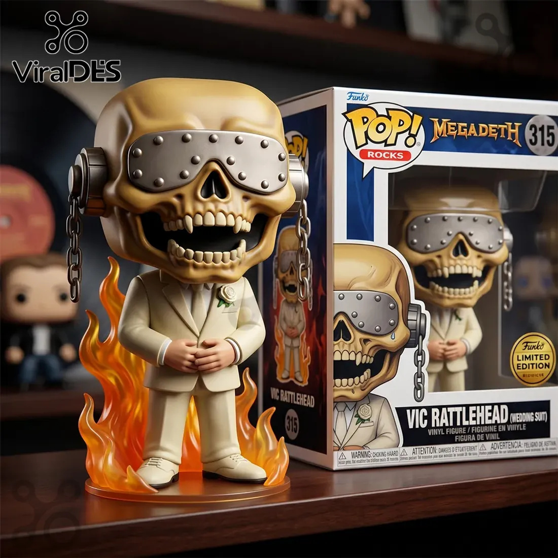 Funko Pop Rocks Megadeth Vic Rattlehead Wedding Suit Sculpted Vinyl Figure Funko Pop Rocks Megadeth Vic Rattlehead Wedding Suit Sculpted Vinyl Figure