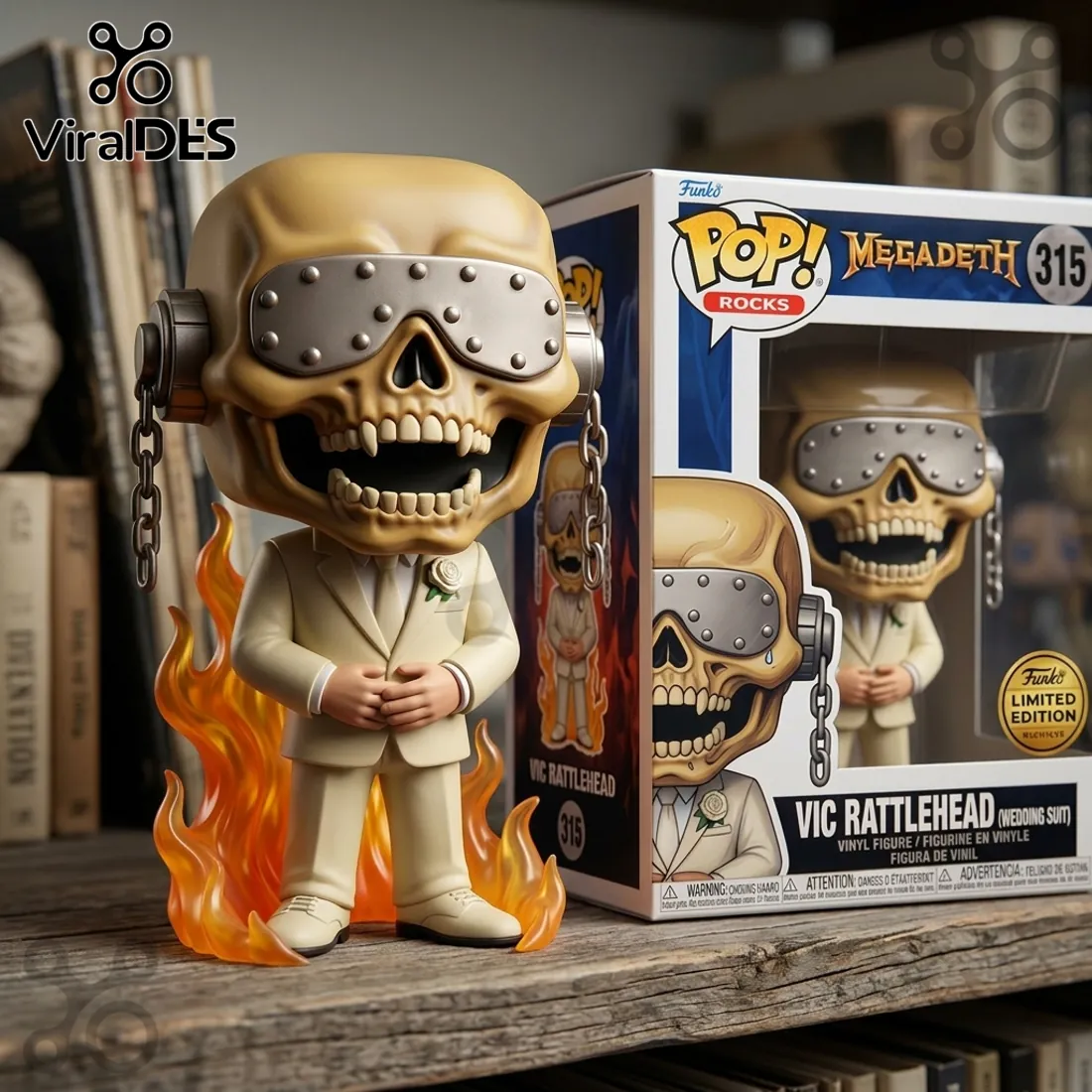 Funko Pop Rocks Megadeth Vic Rattlehead Wedding Suit Sculpted Vinyl Figure Funko Pop Rocks Megadeth Vic Rattlehead Wedding Suit Sculpted Vinyl Figure