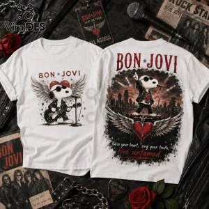 Bon Jovi Snoopy Illustration Premium Blend T-Shirt