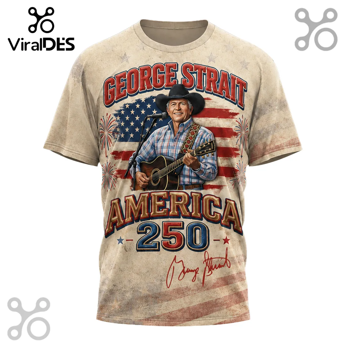 George Strait America 250 Years of Freedom Patriotic T-Shirt George Strait America 250 Years of Freedom Patriotic T-Shirt