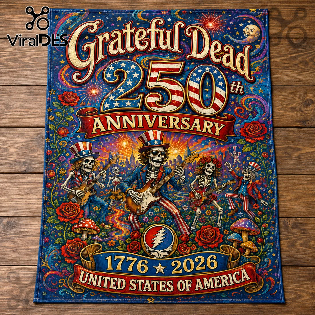 Grateful Dead x USA 250th Anniversary 1776-2026 House Flag Grateful Dead x USA 250th Anniversary 1776-2026 House Flag