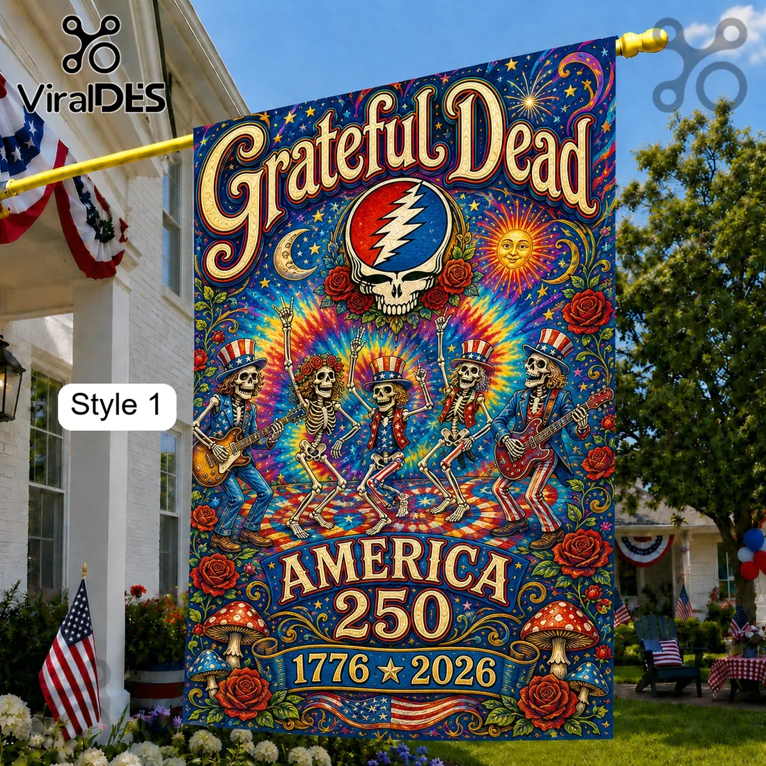 Grateful Dead x USA 250th Anniversary 1776-2026 House Flag Grateful Dead x USA 250th Anniversary 1776-2026 House Flag