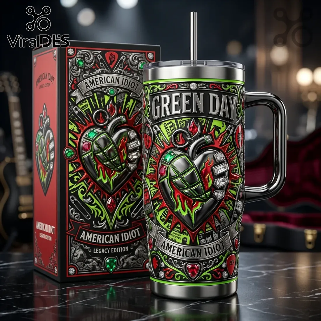 Green Day x American Idiot 40oz Insulated Stainless Steel Collectible Tumbler Green Day x American Idiot 40oz Insulated Stainless Steel Collectible Tumbler