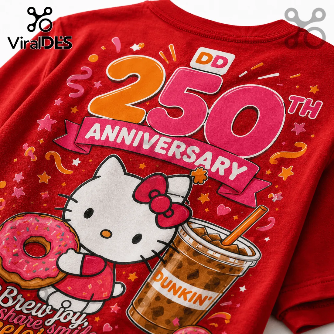 Hello Kitty x Dunkin 250th Anniversary Commemorative T-Shirt Hello Kitty x Dunkin 250th Anniversary Commemorative T-Shirt