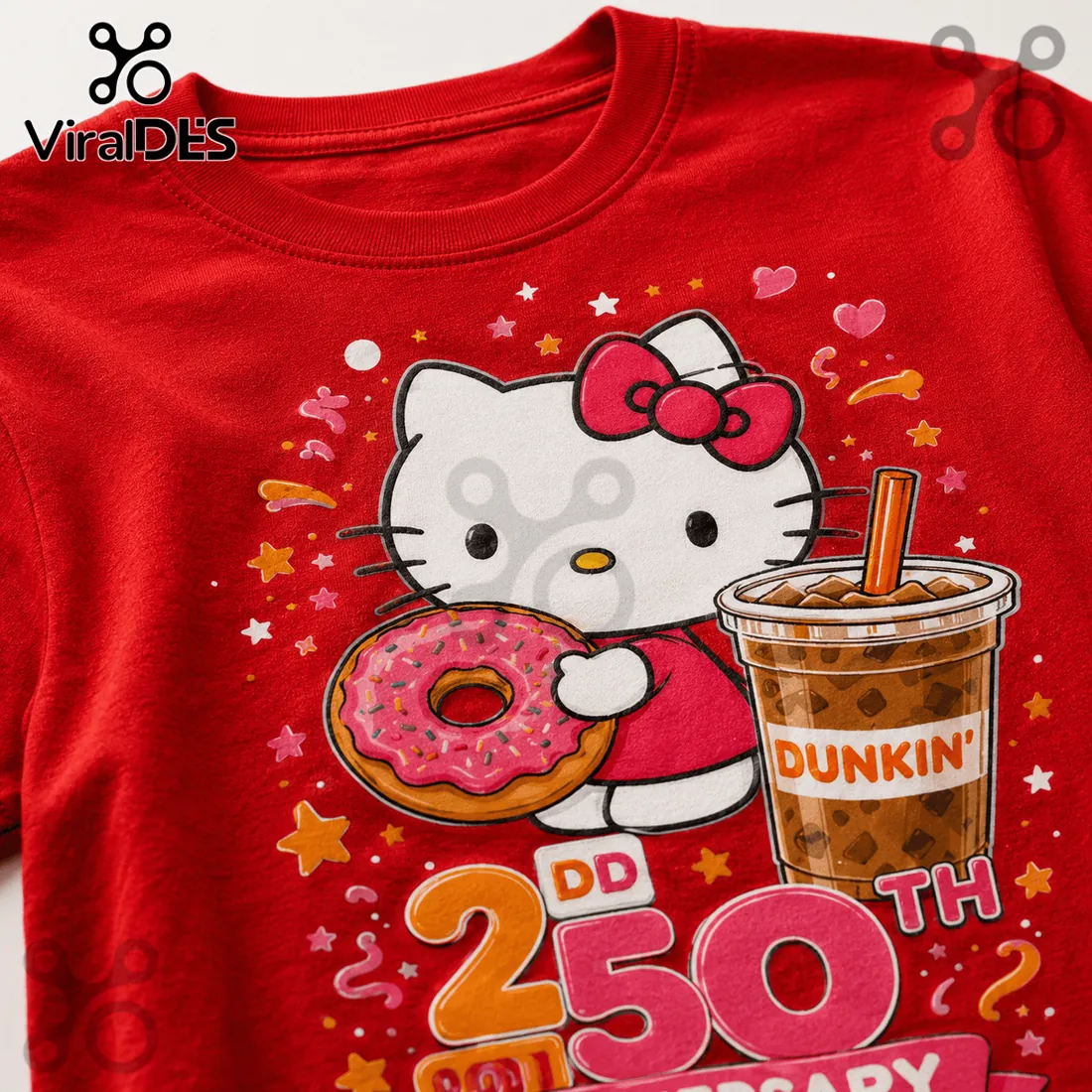 Hello Kitty x Dunkin 250th Anniversary Commemorative T-Shirt Hello Kitty x Dunkin 250th Anniversary Commemorative T-Shirt