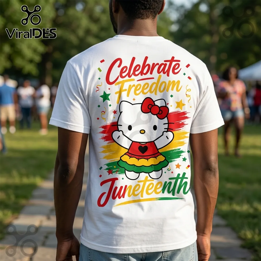 Hello Kitty x Juneteenth Celebrate Freedom Graphic T-Shirt Hello Kitty x Juneteenth Celebrate Freedom Graphic T-Shirt