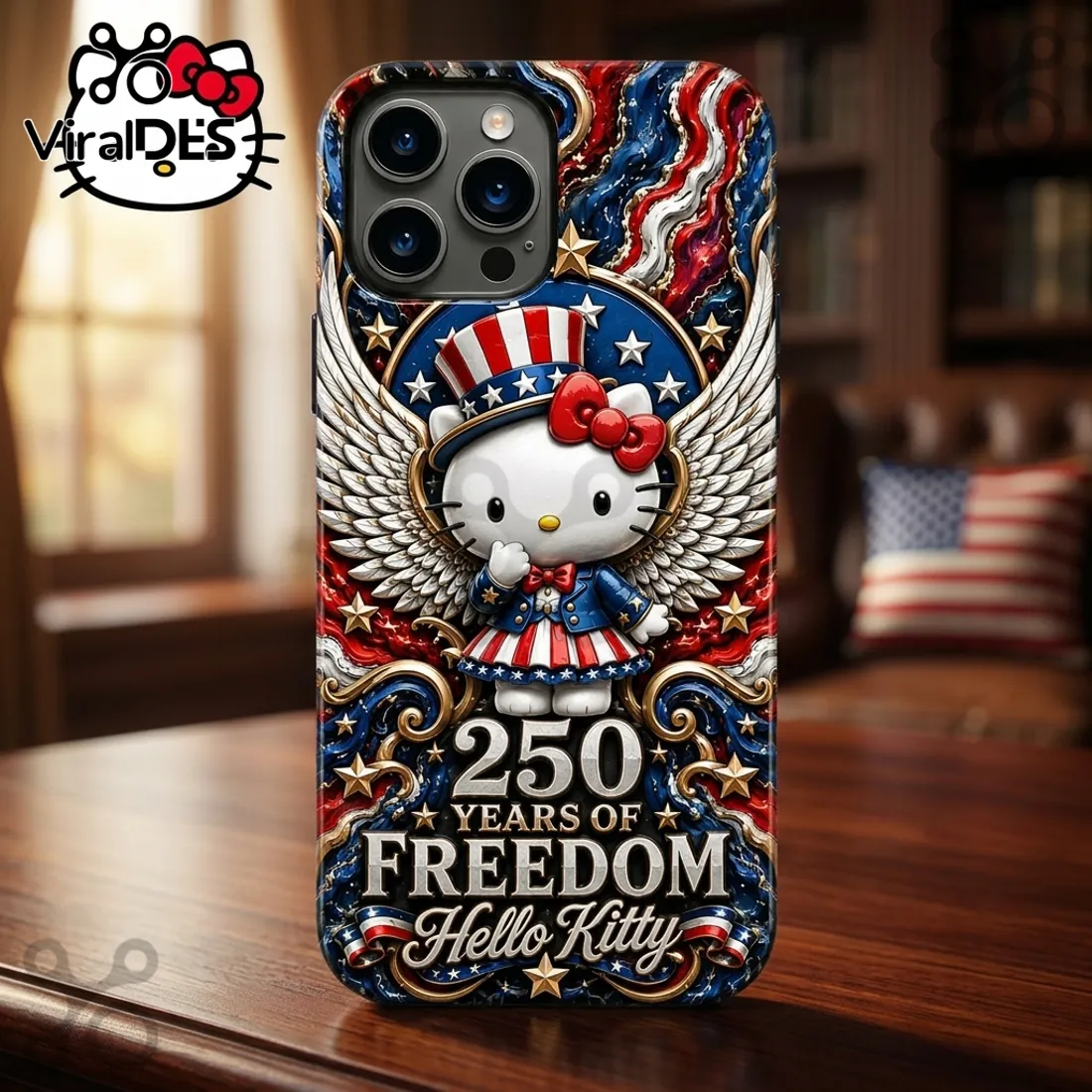 Hello Kitty x USA 250 Years Of Freedom Patriotic Collectible Phone Case Hello Kitty x USA 250 Years Of Freedom Patriotic Collectible Phone Case