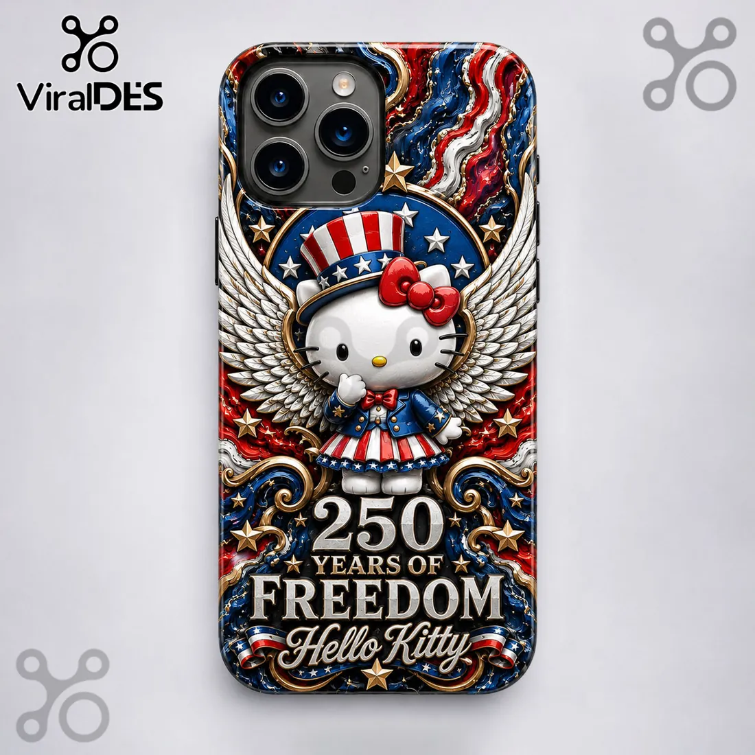 Hello Kitty x USA 250 Years Of Freedom Patriotic Collectible Phone Case Hello Kitty x USA 250 Years Of Freedom Patriotic Collectible Phone Case