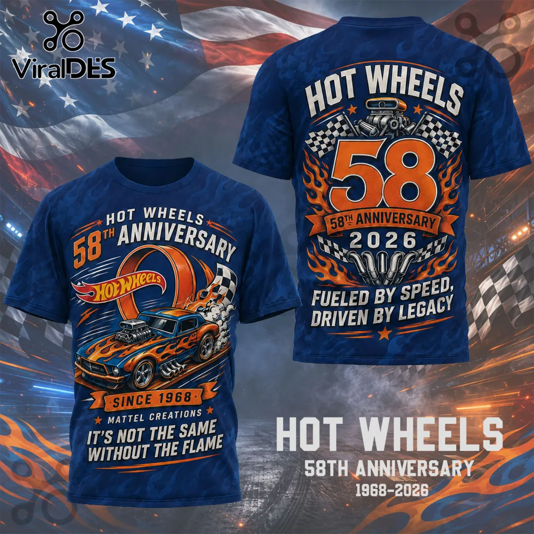 Hot Wheels 58th Anniversary 2026 Mattel Creations T-Shirt Hot Wheels 58th Anniversary 2026 Mattel Creations T-Shirt