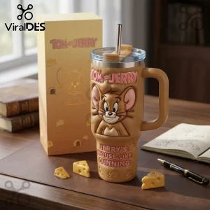 Tom and Jerry Sculpted 3D Brown Tumbler