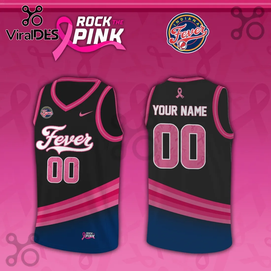 Indiana Fever x Rock The Pink 2026 Limited Edition Jersey Tank Top Indiana Fever x Rock The Pink 2026 Limited Edition Jersey Tank Top