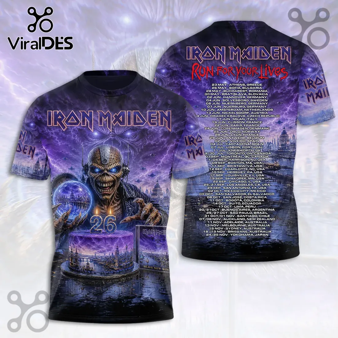 Iron Maiden Run For Your Lives 2026 Tour Hoodie Iron Maiden Run For Your Lives 2026 Tour Hoodie
