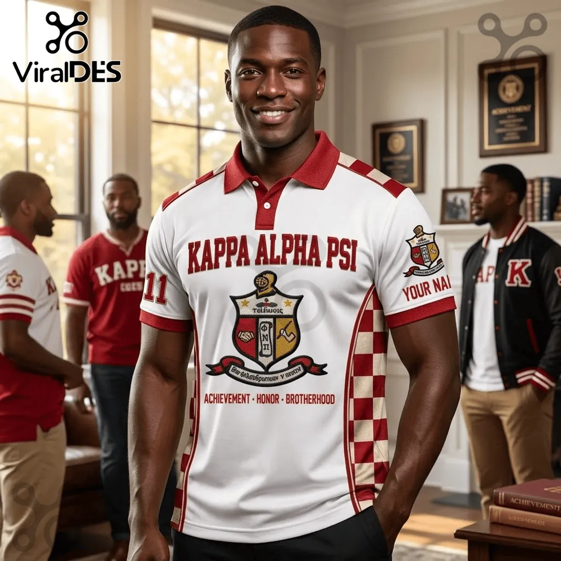 Kappa Alpha Psi 1911 Crimson and White Polo Shirt Kappa Alpha Psi 1911 Crimson and White Polo Shirt