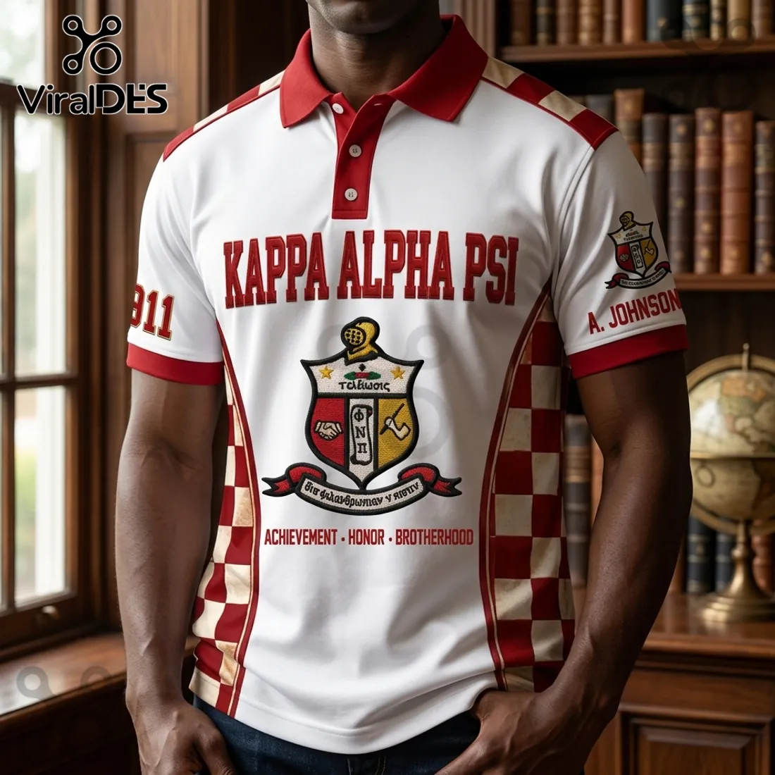 Kappa Alpha Psi 1911 Crimson and White Polo Shirt Kappa Alpha Psi 1911 Crimson and White Polo Shirt