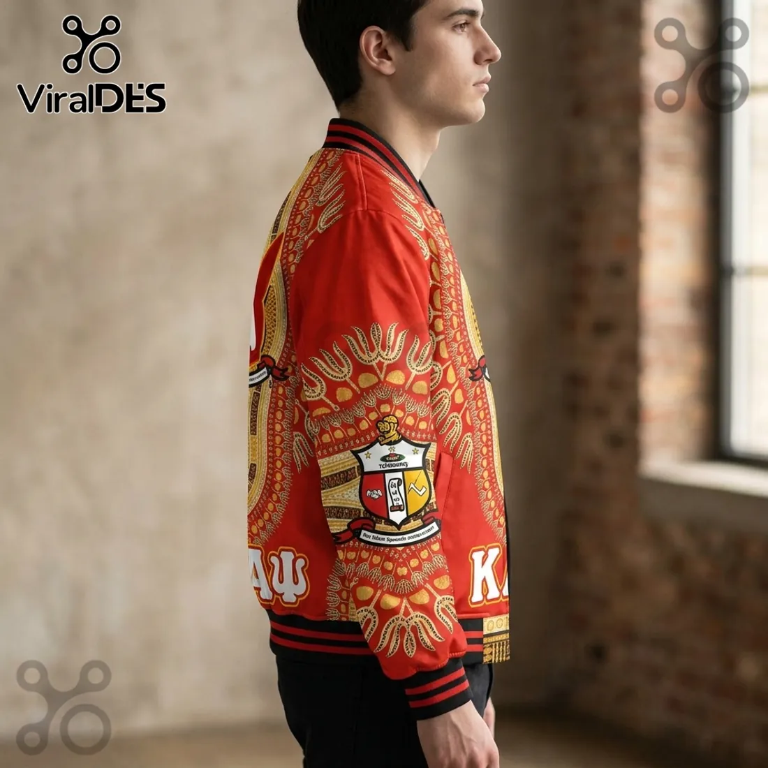 Kappa Alpha Psi 1911 Red Dashiki Pattern Baseball Jacket Kappa Alpha Psi 1911 Red Dashiki Pattern Baseball Jacket