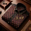 Kappa Alpha Psi Black and Burgundy Striped Long Sleeve Button Up Shirt