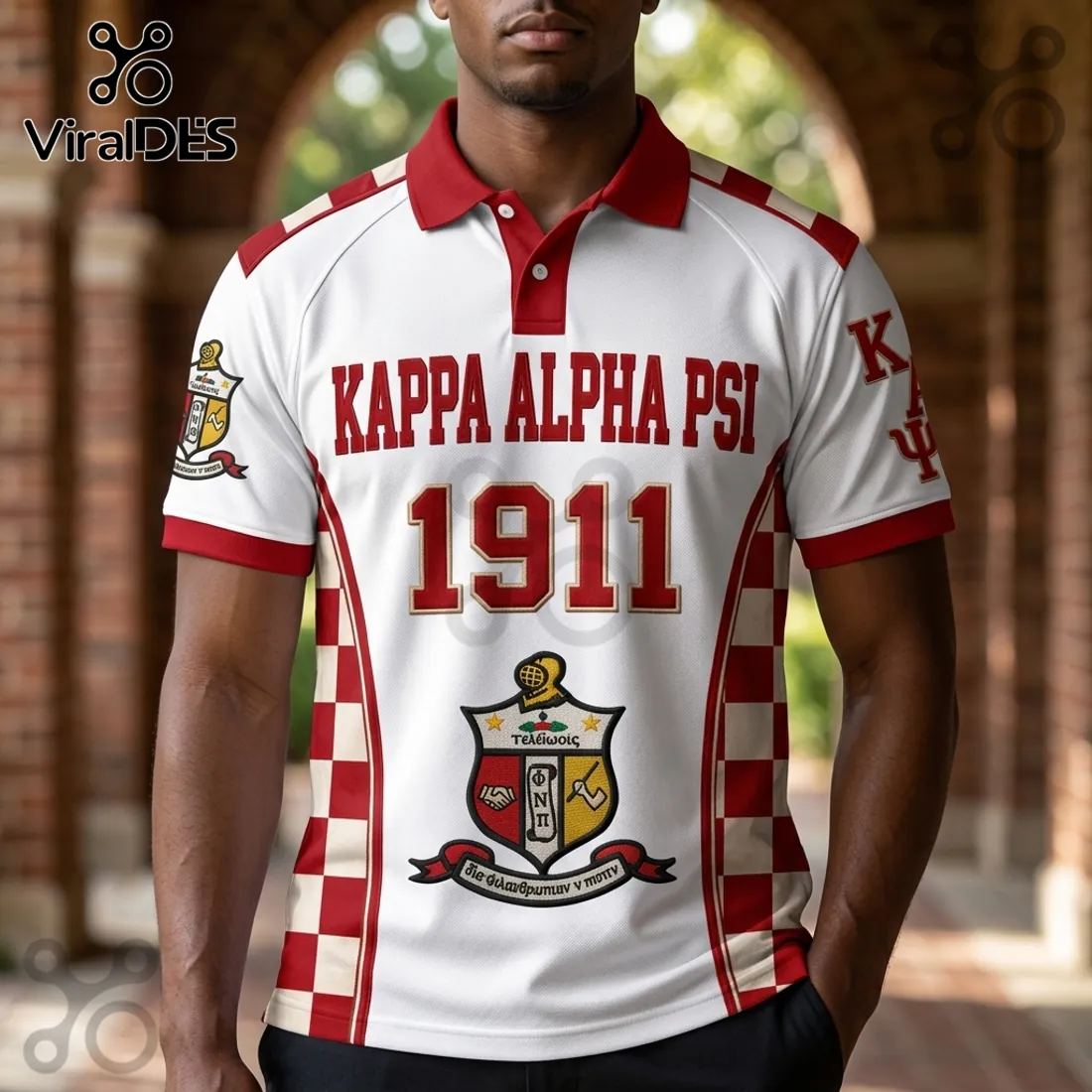 Kappa Alpha Psi Fraternity 1911 Crest Crimson White Polo Shirt Kappa Alpha Psi Fraternity 1911 Crest Crimson White Polo Shirt