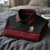 Kappa Alpha Psi Black and Burgundy Striped Long Sleeve Button Up Shirt