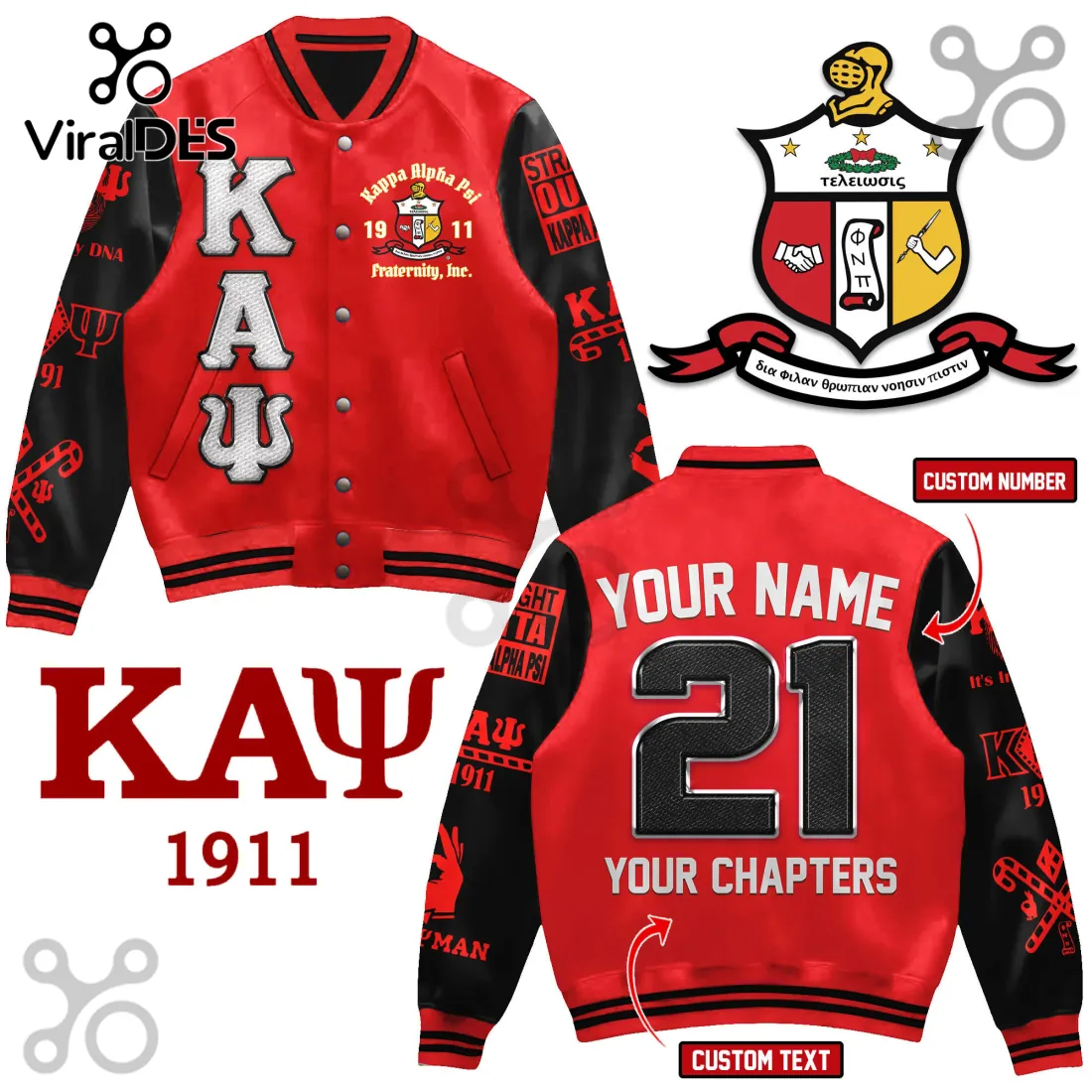 Kappa Alpha Psi Fraternity Red Black Custom Varsity Baseball Jacket Kappa Alpha Psi Fraternity Red Black Custom Varsity Baseball Jacket