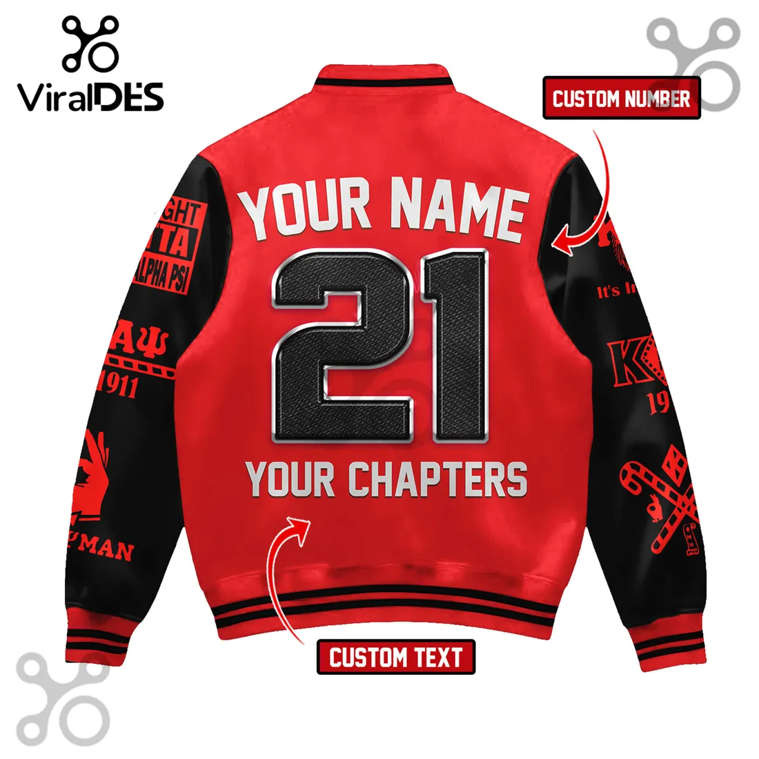 Kappa Alpha Psi Fraternity Red Black Custom Varsity Baseball Jacket Kappa Alpha Psi Fraternity Red Black Custom Varsity Baseball Jacket