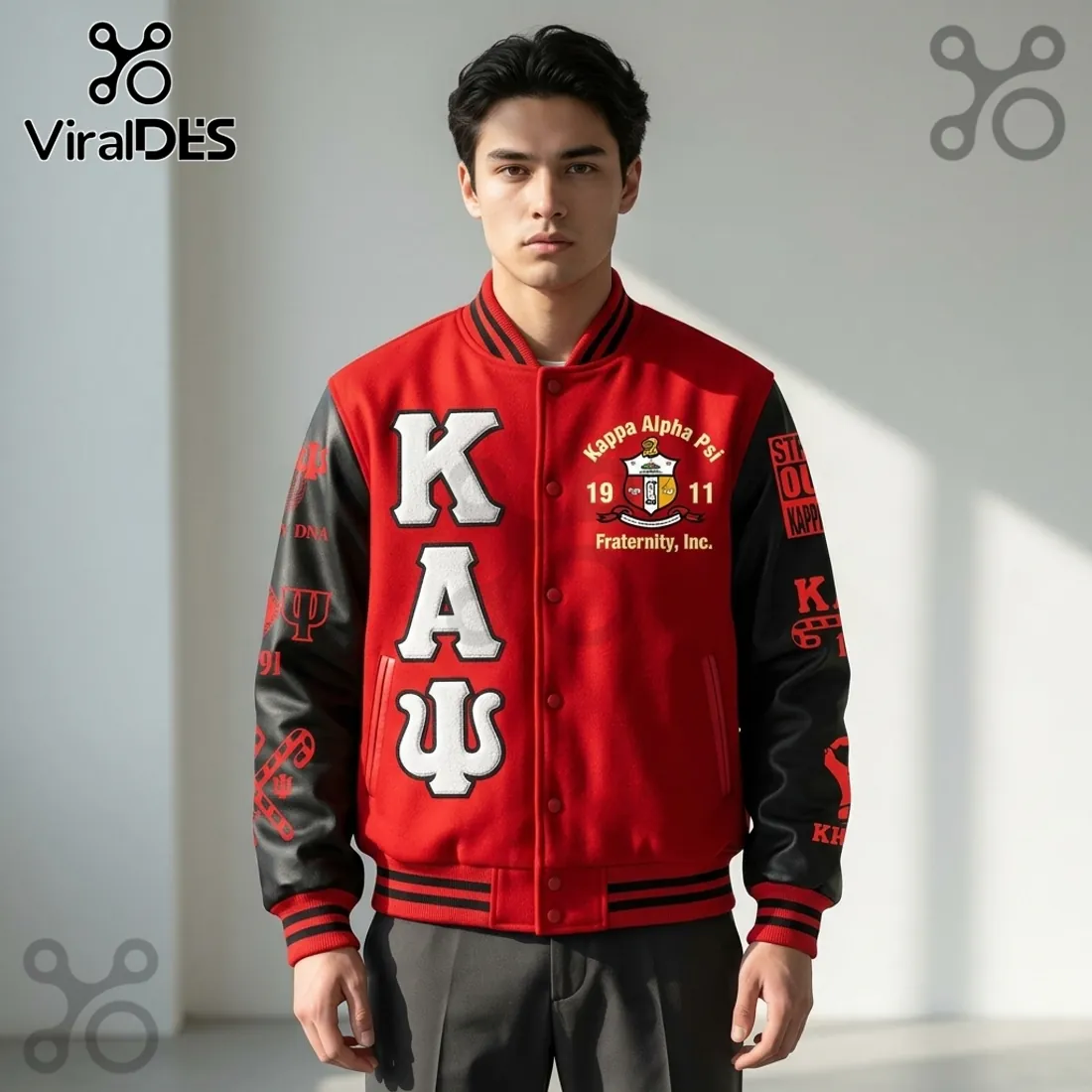 Kappa Alpha Psi Fraternity Red Black Custom Varsity Baseball Jacket Kappa Alpha Psi Fraternity Red Black Custom Varsity Baseball Jacket