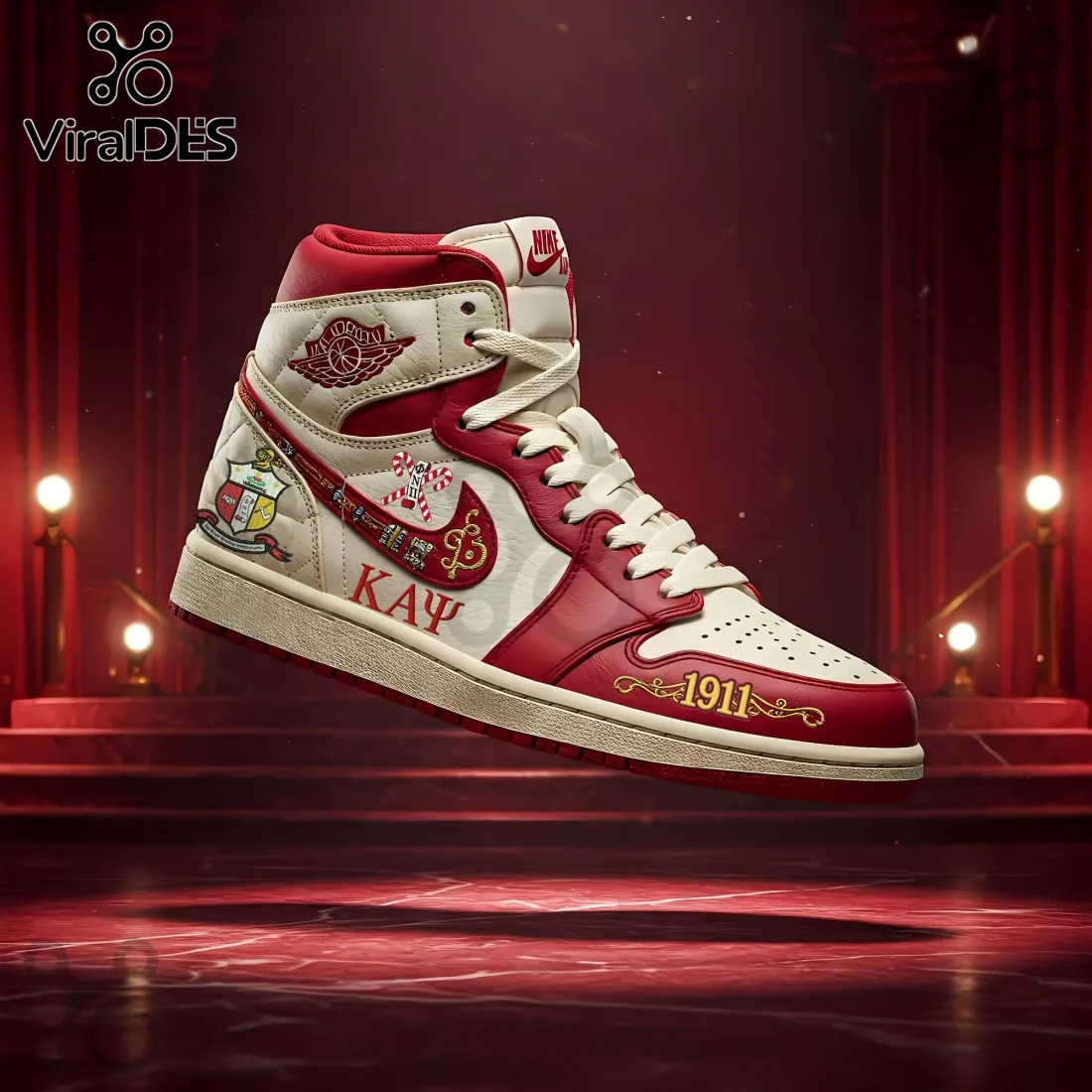 Kappa Alpha Psi Red White 1911 Nike Air Jordan 1 Sneakers Kappa Alpha Psi Red White 1911 Nike Air Jordan 1 Sneakers