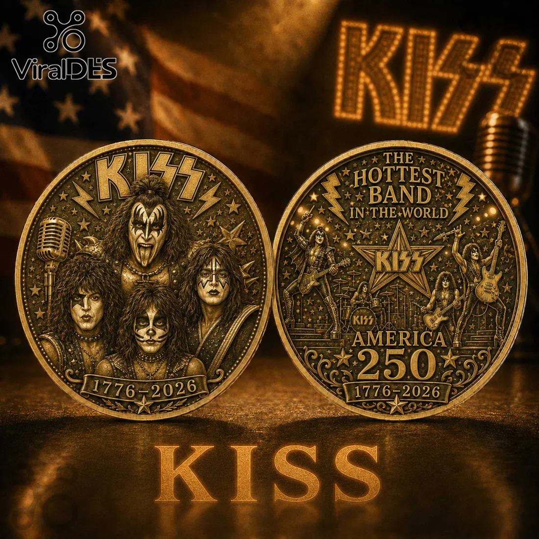 KISS America 250th Anniversary 1776-2026 Commemorative Coin KISS America 250th Anniversary 1776-2026 Commemorative Coin