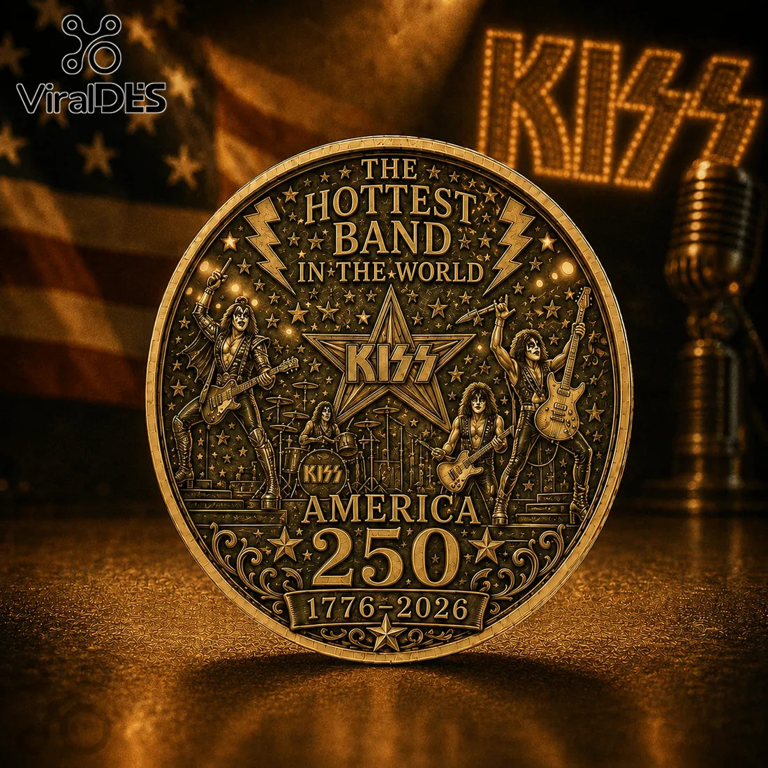 KISS America 250th Anniversary 1776-2026 Commemorative Coin KISS America 250th Anniversary 1776-2026 Commemorative Coin