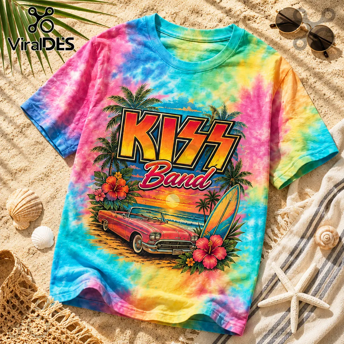 KISS Band Good Days Beach Vacation Sunset Vivid Summer T-Shirt KISS Band Good Days Beach Vacation Sunset Vivid Summer T-Shirt