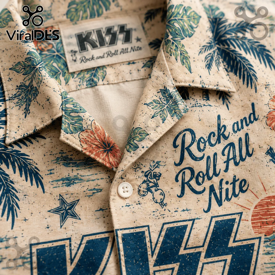 KISS Rock Band Tropical Summer 2026 Button Down Hawaiian Shirt KISS Rock Band Tropical Summer 2026 Button Down Hawaiian Shirt
