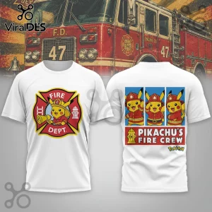 Pokemon Pikachu x Firefighter Fire Dept Badge Gift for Men Graphic Tee