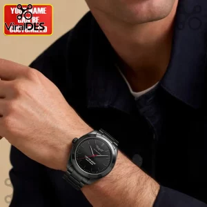 Batman-themed matte black stainless steel watch with Dark Knight logo and I AM THE NIGHT text on a man's wrist.!