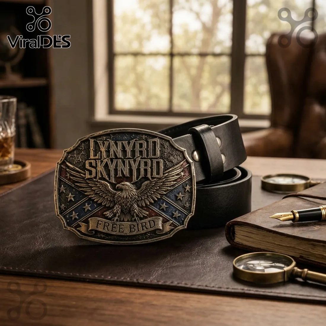 Lynyrd Skynyrd Free Bird Eagle Premium Collectible Leather Belt Lynyrd Skynyrd Free Bird Eagle Premium Collectible Leather Belt