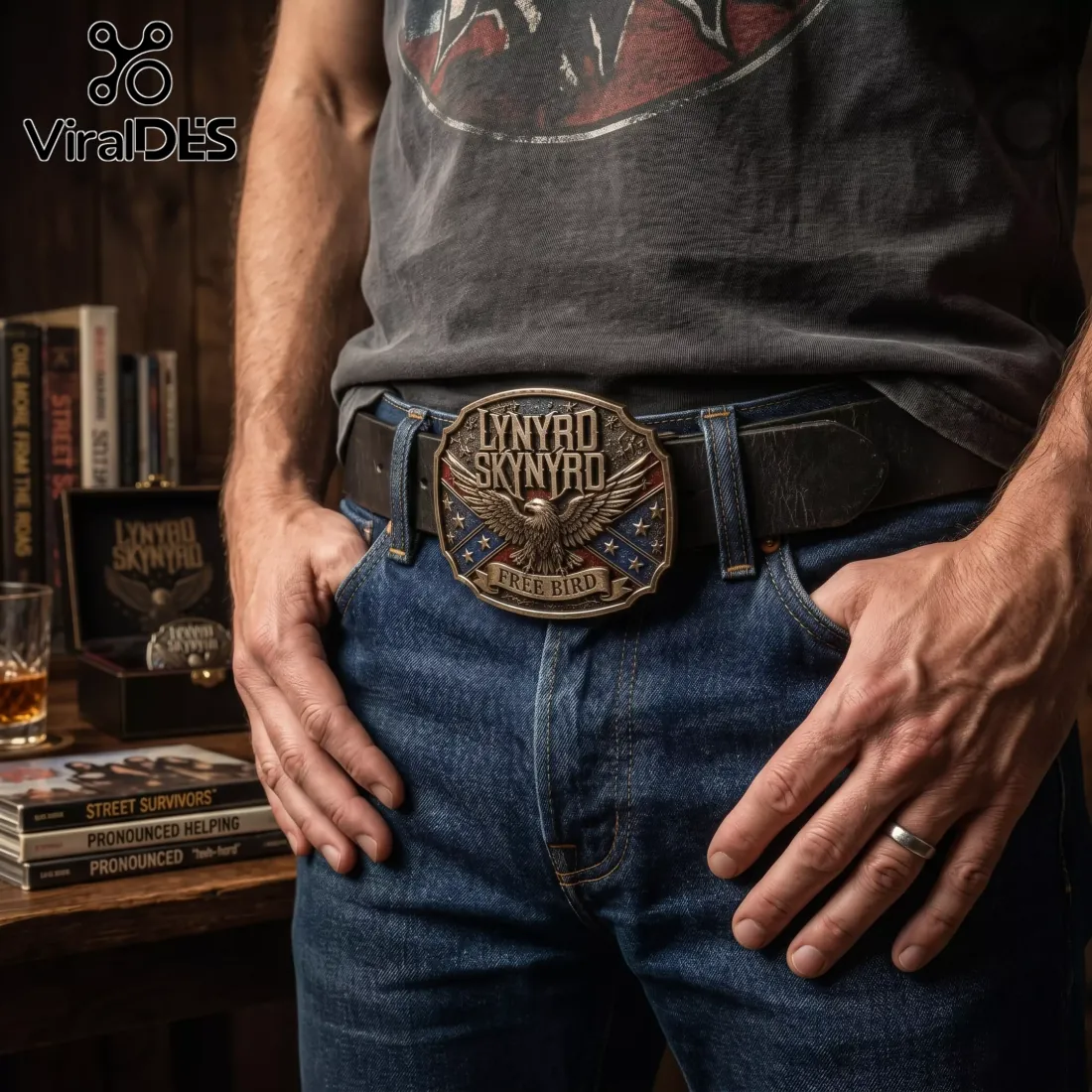Lynyrd Skynyrd Free Bird Eagle Premium Collectible Leather Belt Lynyrd Skynyrd Free Bird Eagle Premium Collectible Leather Belt