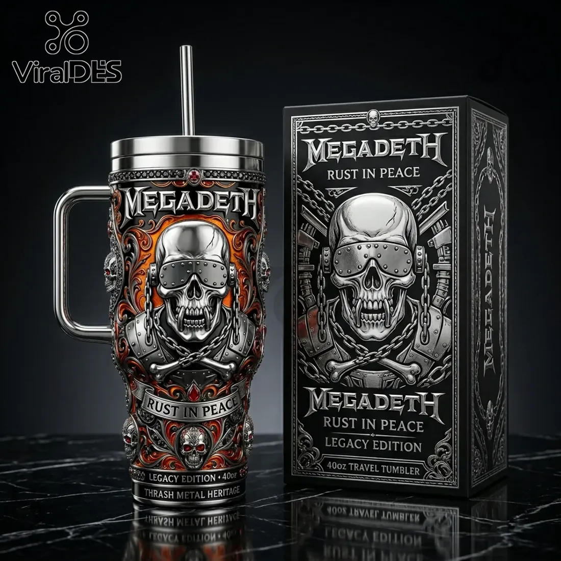 Megadeth Rust in Peace Legacy Edition 40oz Stanley Tumbler Megadeth Rust in Peace Legacy Edition 40oz Stanley Tumbler