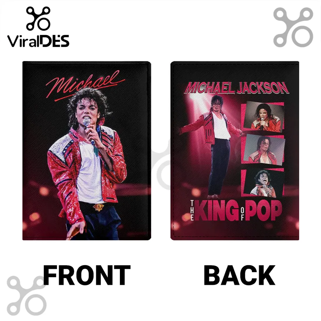 Michael Jackson King of Pop Black Leather Passport Cover Michael Jackson King of Pop Black Leather Passport Cover