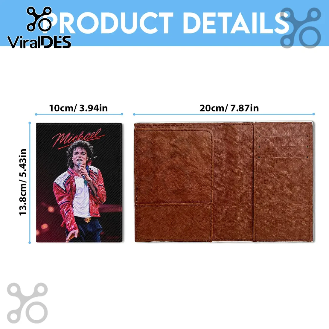 Michael Jackson King of Pop Black Leather Passport Cover Michael Jackson King of Pop Black Leather Passport Cover